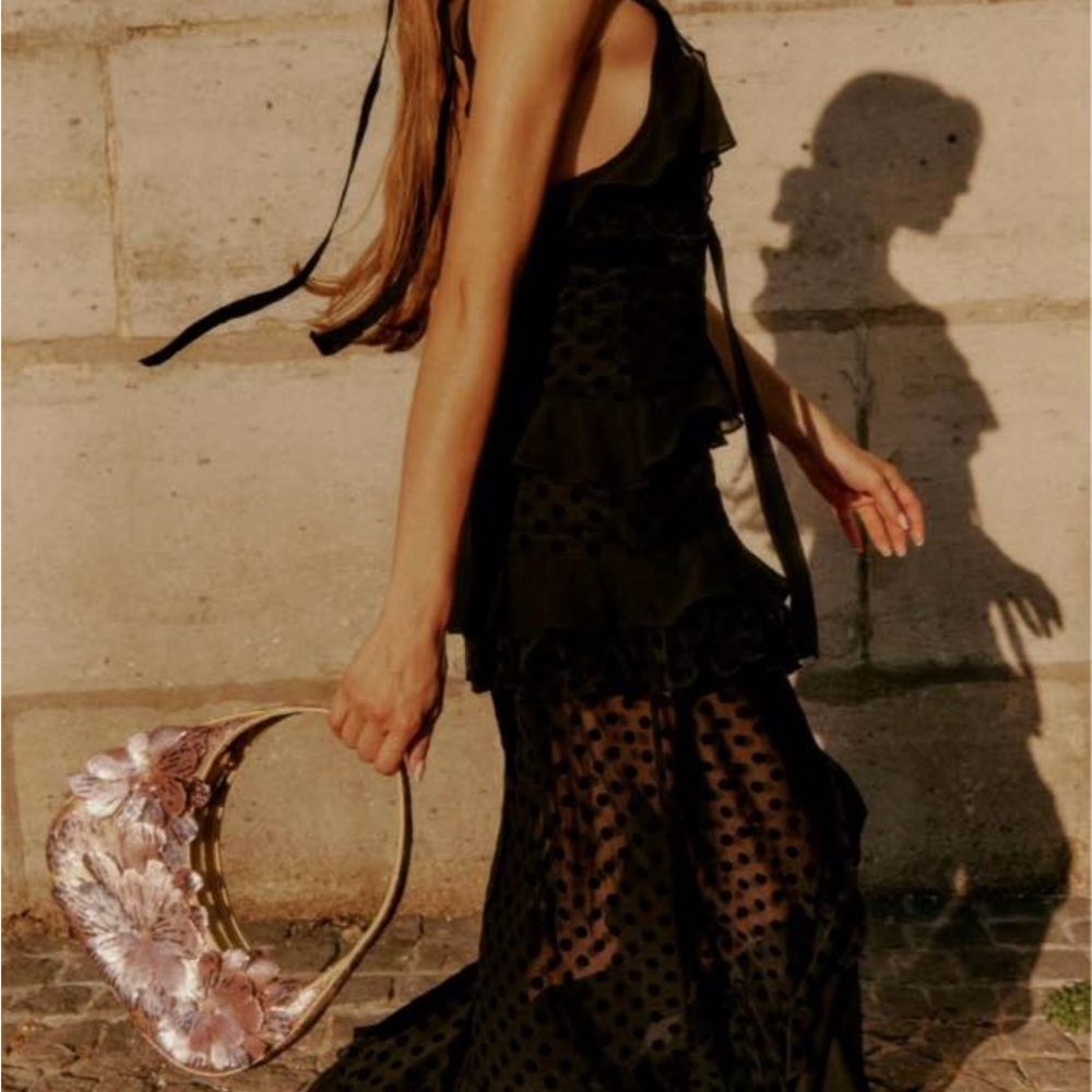 Sheer Black Polka Dot Maxi Dress